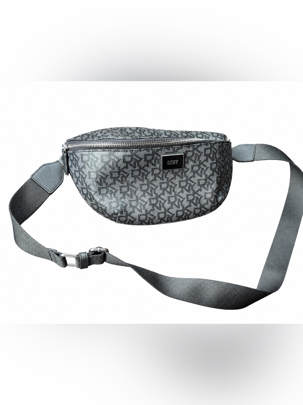 DKNY Black Grey Monogram Belt Bag Crossbody